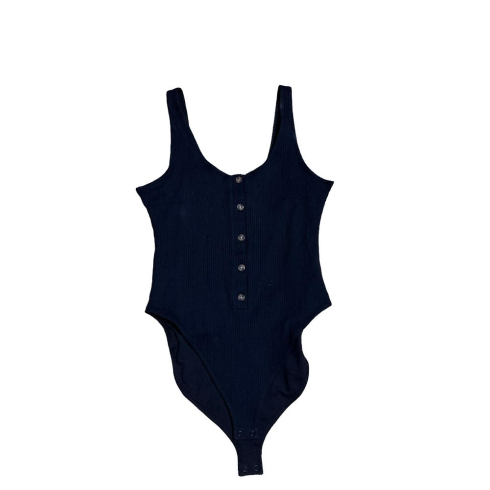Good American Black Textured Sculpting Bodysuit Tank Size 3